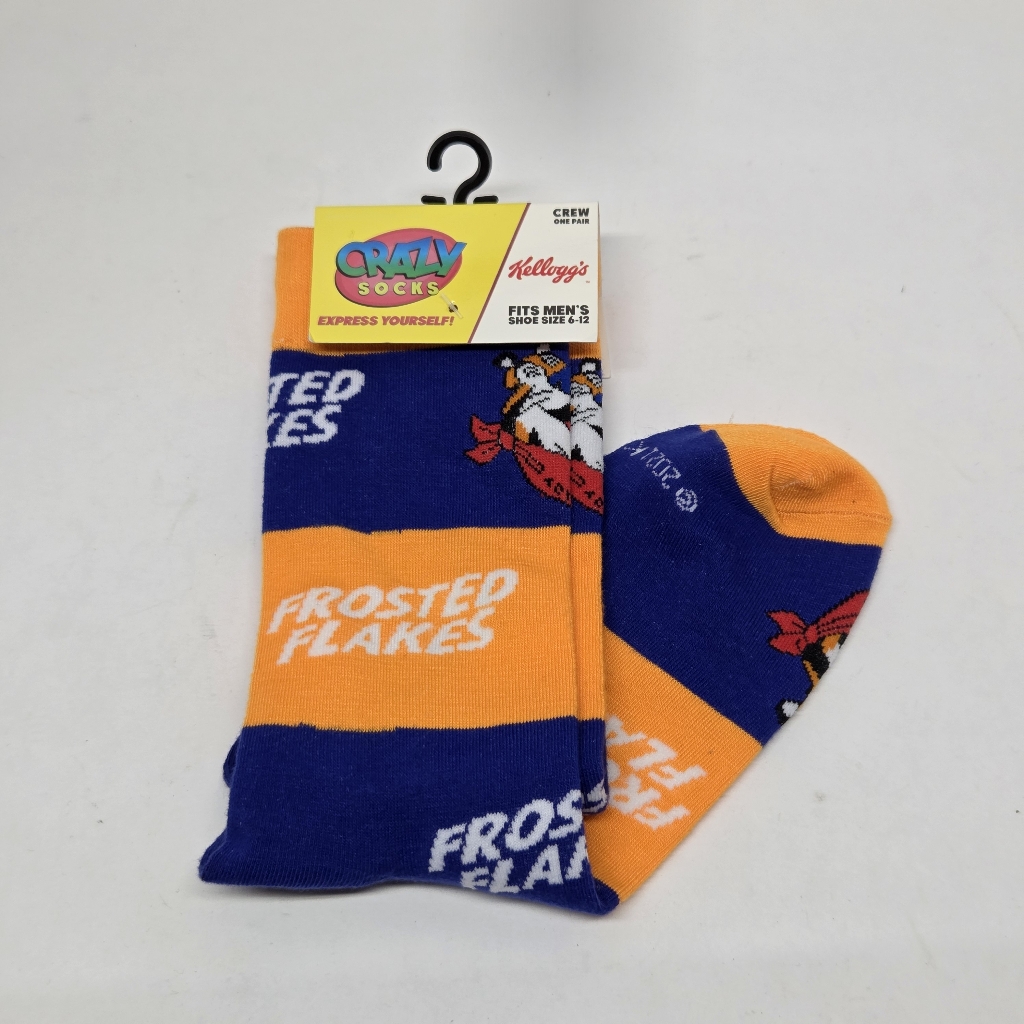 Crazy Socks Frosted Flakes Blue And Orange Crew Socks